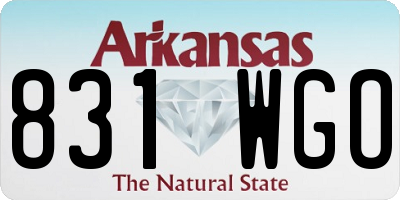 AR license plate 831WGO