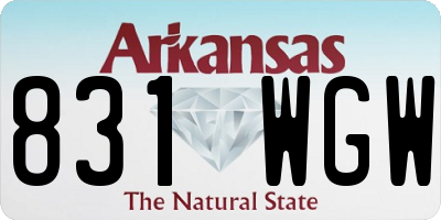 AR license plate 831WGW