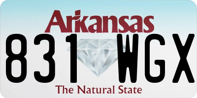 AR license plate 831WGX