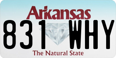 AR license plate 831WHY