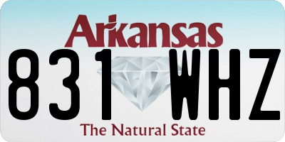 AR license plate 831WHZ