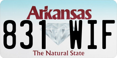 AR license plate 831WIF