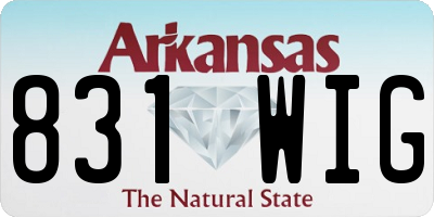 AR license plate 831WIG
