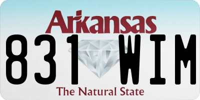 AR license plate 831WIM