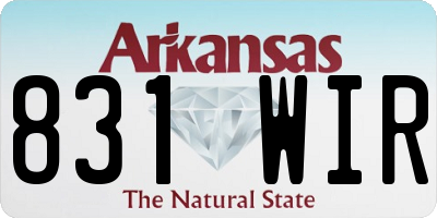 AR license plate 831WIR