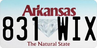 AR license plate 831WIX