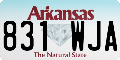 AR license plate 831WJA