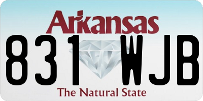 AR license plate 831WJB