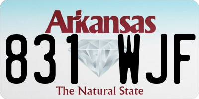AR license plate 831WJF