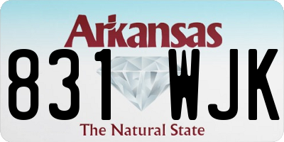 AR license plate 831WJK