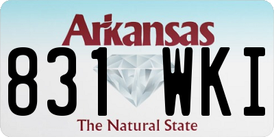 AR license plate 831WKI