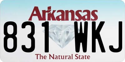 AR license plate 831WKJ