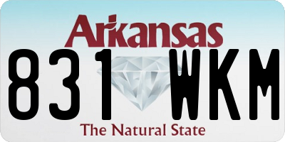 AR license plate 831WKM