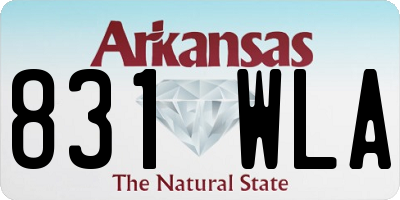 AR license plate 831WLA