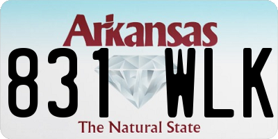 AR license plate 831WLK