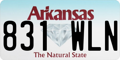 AR license plate 831WLN