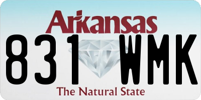 AR license plate 831WMK
