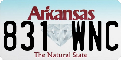 AR license plate 831WNC