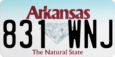AR license plate 831WNJ
