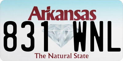 AR license plate 831WNL