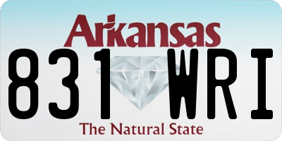 AR license plate 831WRI
