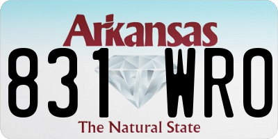 AR license plate 831WRO