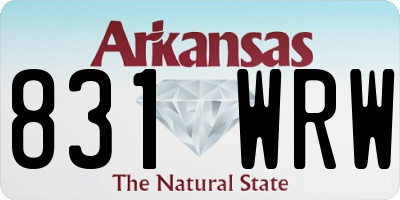 AR license plate 831WRW