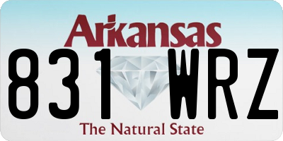 AR license plate 831WRZ