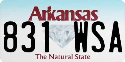 AR license plate 831WSA
