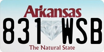 AR license plate 831WSB