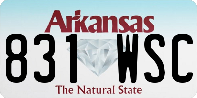 AR license plate 831WSC