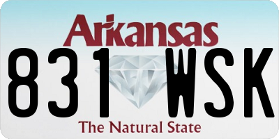 AR license plate 831WSK
