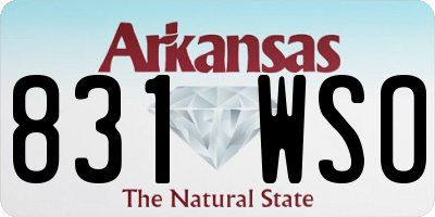 AR license plate 831WSO