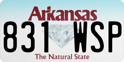 AR license plate 831WSP