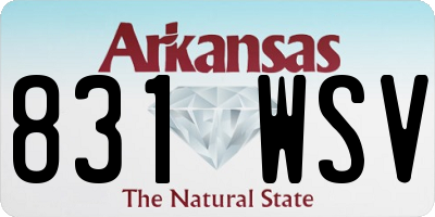 AR license plate 831WSV