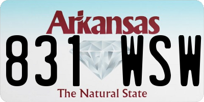 AR license plate 831WSW