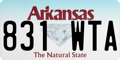 AR license plate 831WTA