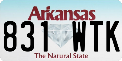 AR license plate 831WTK