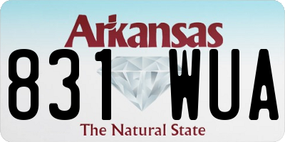 AR license plate 831WUA