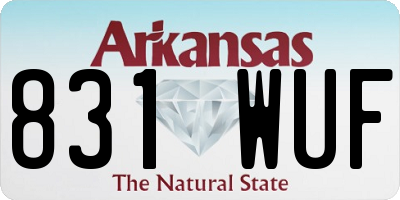 AR license plate 831WUF