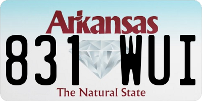 AR license plate 831WUI