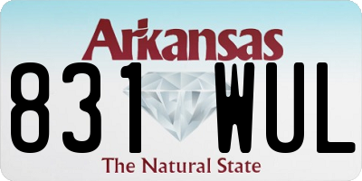 AR license plate 831WUL