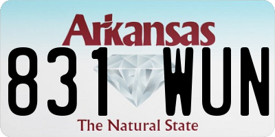 AR license plate 831WUN
