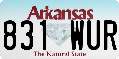 AR license plate 831WUR