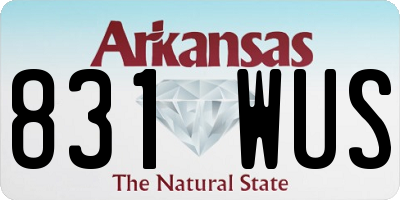 AR license plate 831WUS