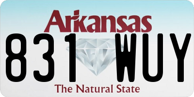 AR license plate 831WUY