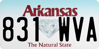 AR license plate 831WVA