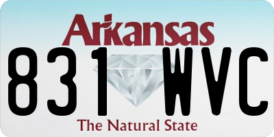 AR license plate 831WVC