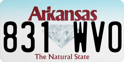 AR license plate 831WVO