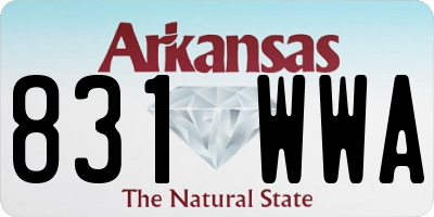 AR license plate 831WWA